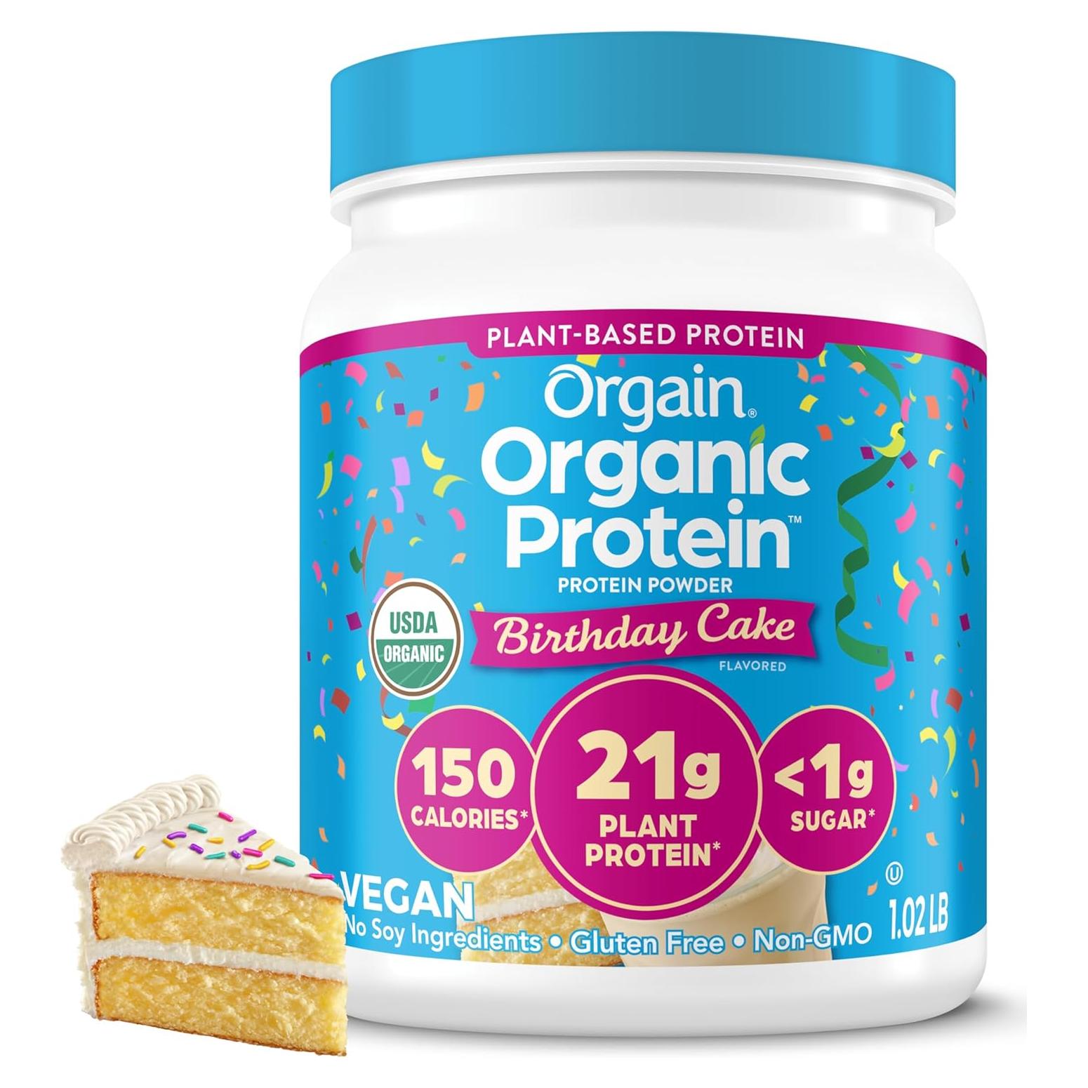 Proteína Vegana Orgánica en Polvo Orgain 0.46 kg Sabor Pastel