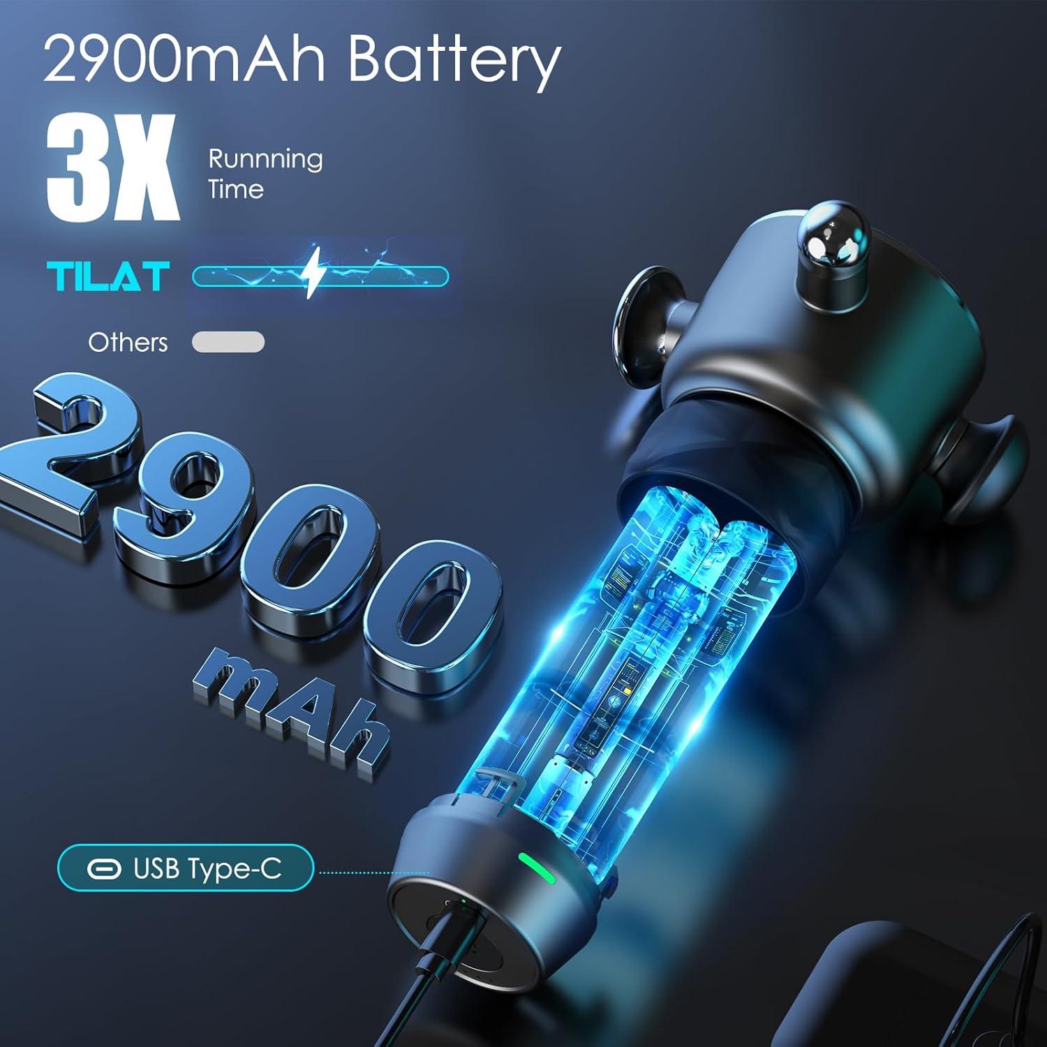 Pistola de Masaje TILAT M1 Inalámbrica 5 Velocidades 2900mAh