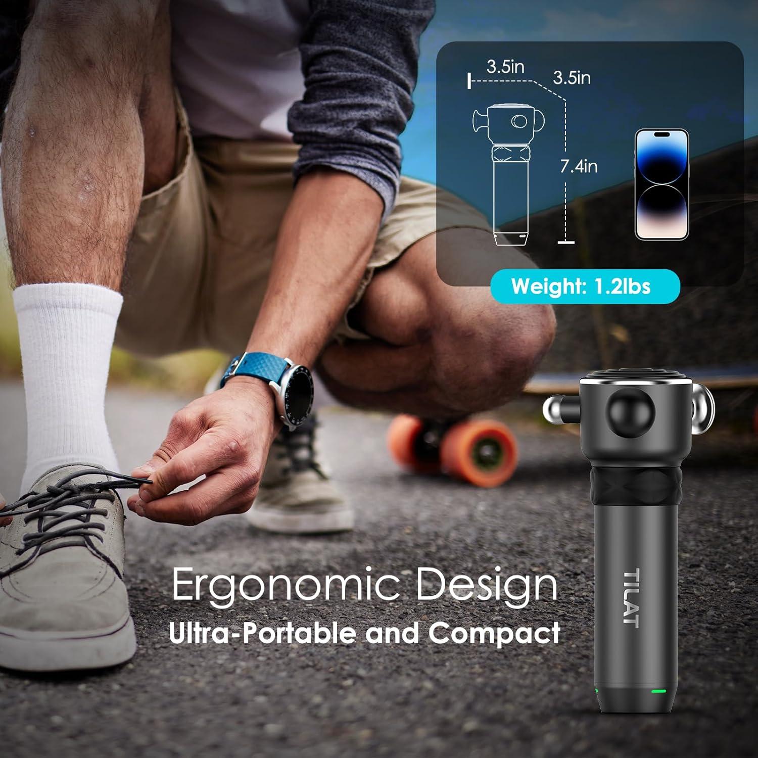 Pistola de Masaje TILAT M1 Inalámbrica 5 Velocidades 2900mAh