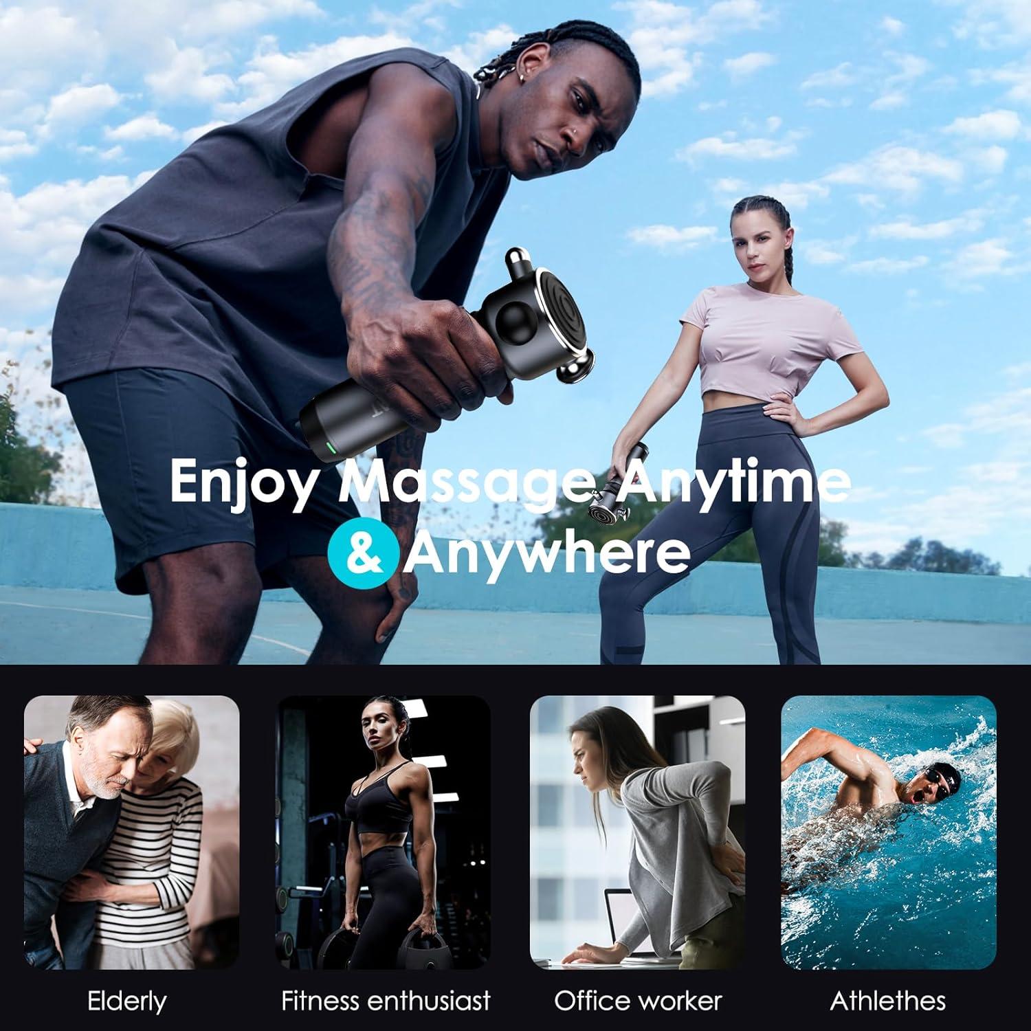 Pistola de Masaje TILAT M1 Inalámbrica 5 Velocidades 2900mAh