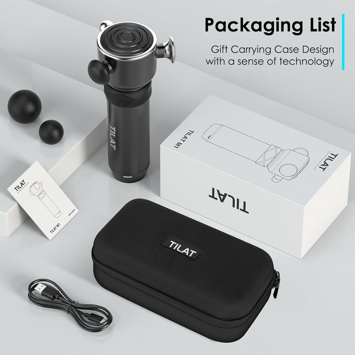 Pistola de Masaje TILAT M1 Inalámbrica 5 Velocidades 2900mAh