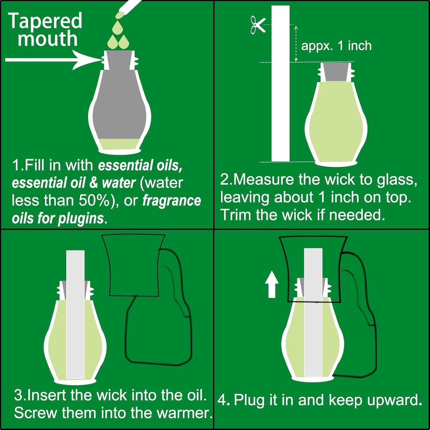 Difusor de Aceite Esencial Enchufable Earffloz 2 Paquetes Blanco