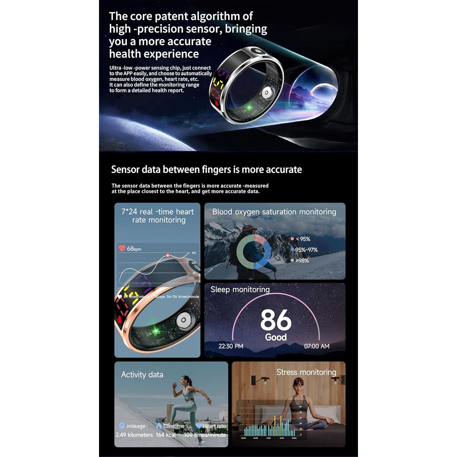 Anillo Inteligente R12 de Fitness Impermeable 5ATM - H12