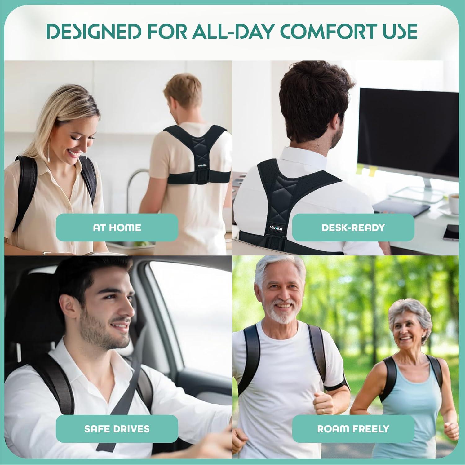 Corrector de Postura SOUVITA Ajustable para Hombres y Mujeres