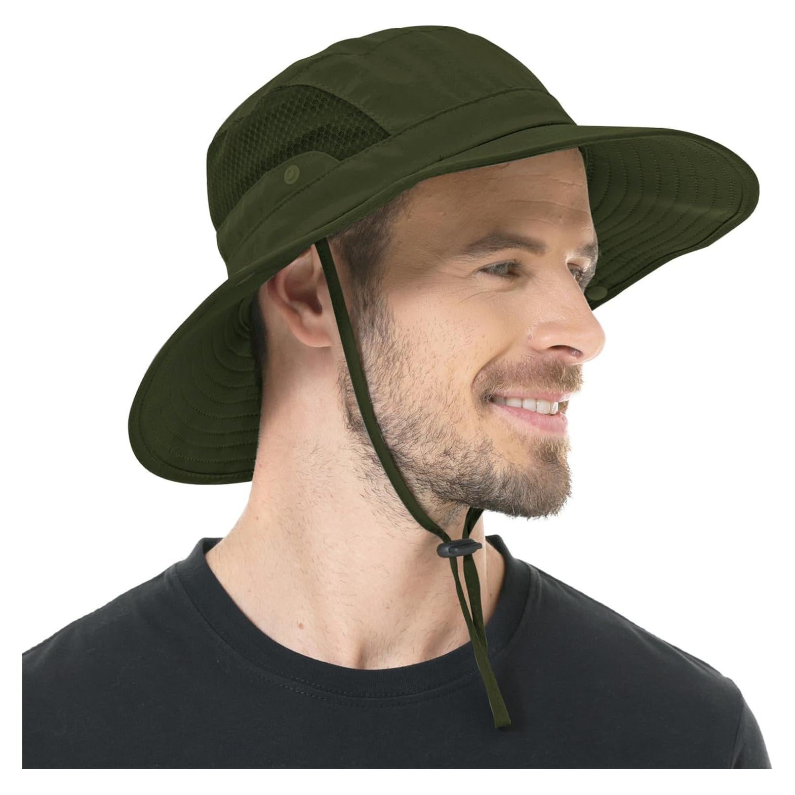 Sombrero de Sol UPF 50+ Boonie Bucket Verde Militar Unico