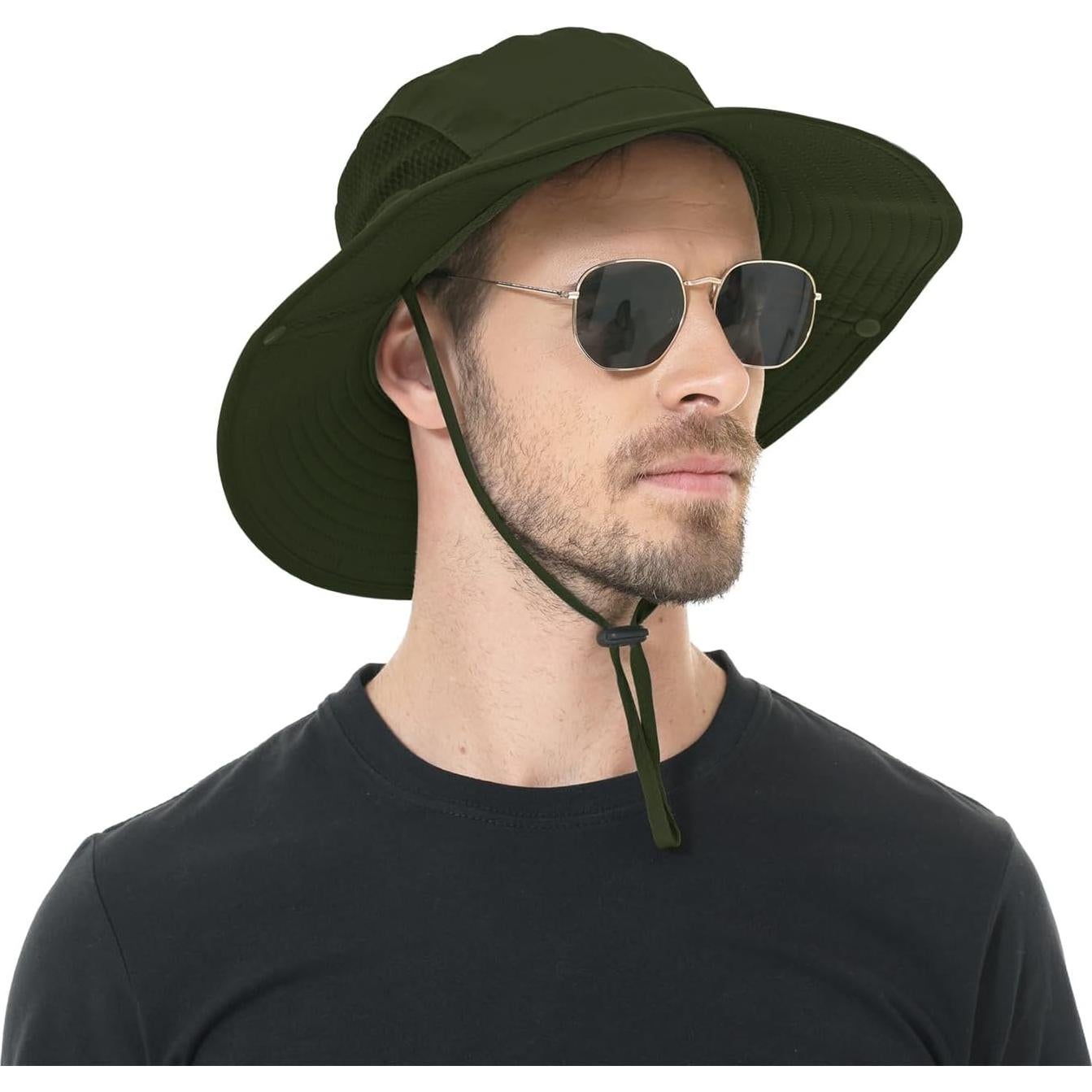 Sombrero de Sol UPF 50+ Boonie Bucket Verde Militar Unico