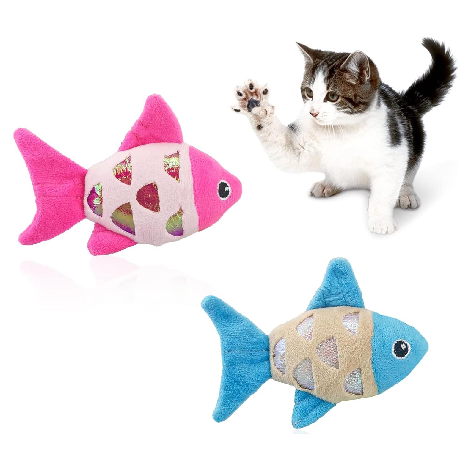 Juguetes Interactivos para Gatos Andiker 2pcs Pez Catnip