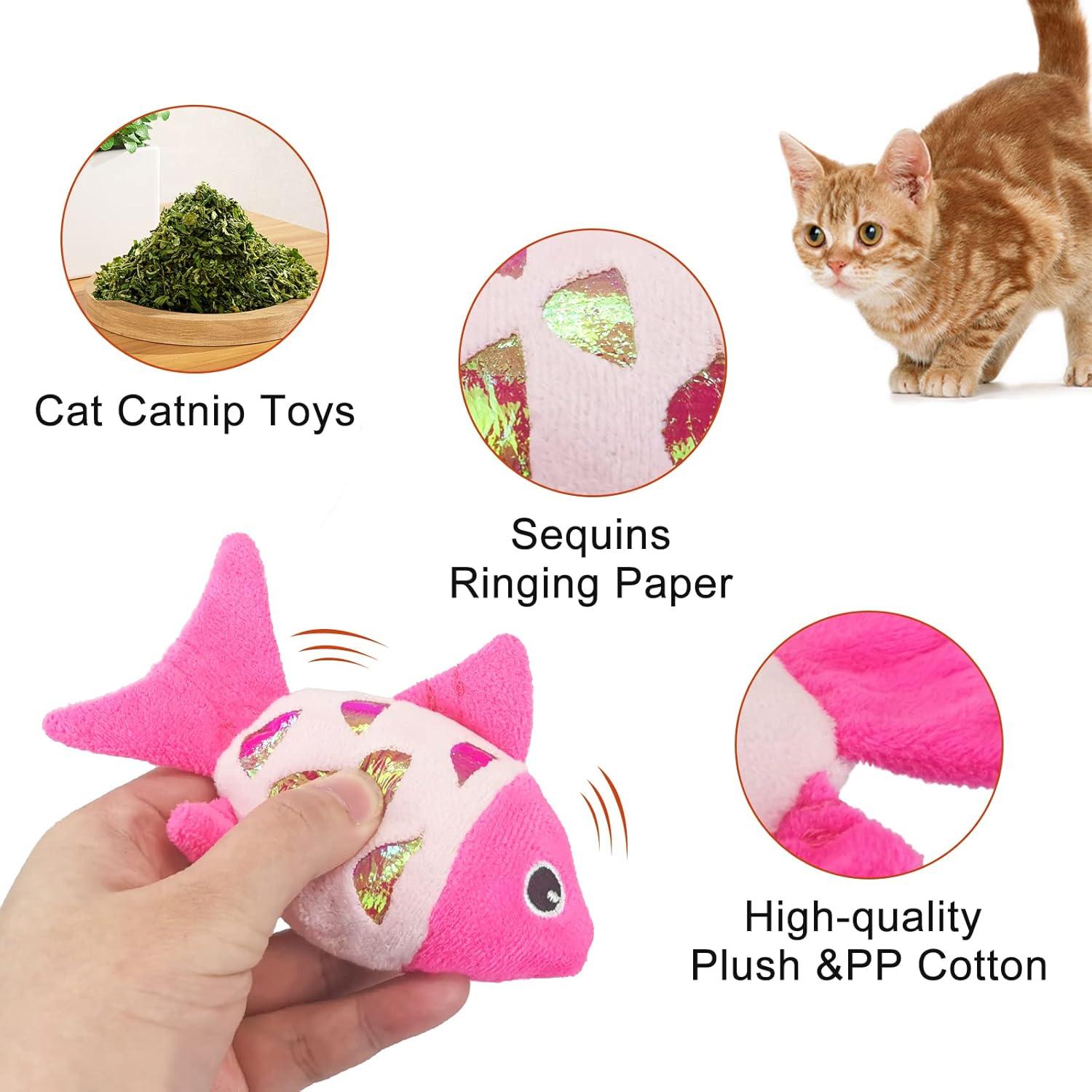 Juguetes Interactivos para Gatos Andiker 2pcs Pez Catnip