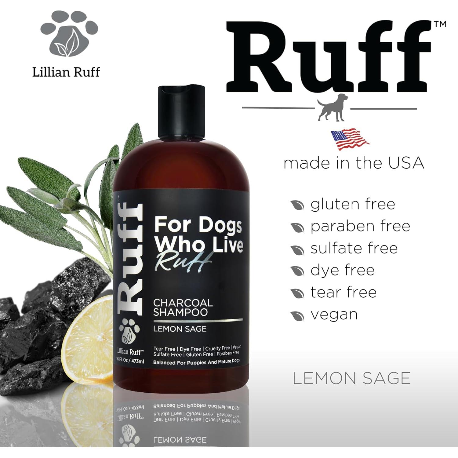 Champú para Mascotas Lillian Ruff 473ml Carbón Activado