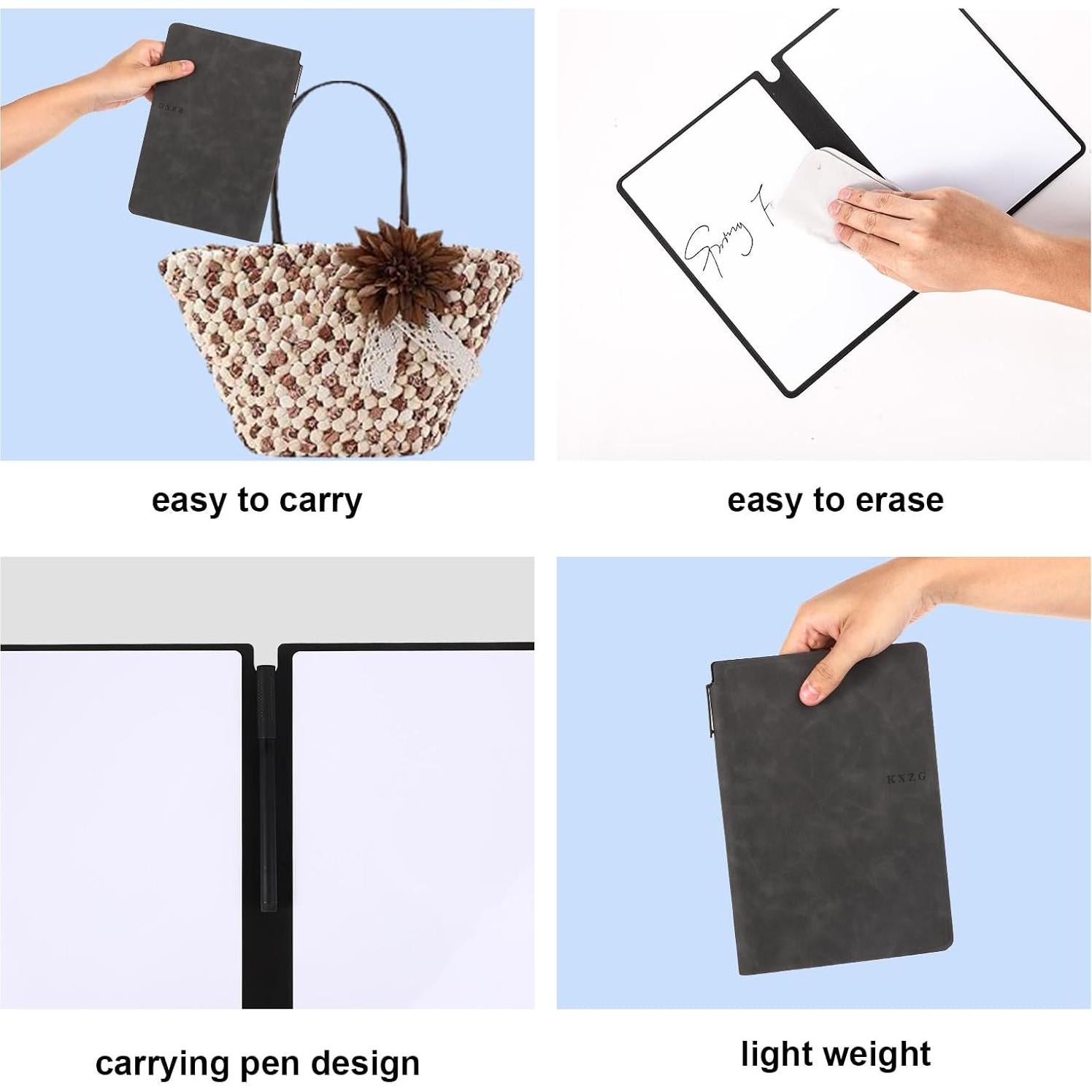 Cuaderno Borrable Reutilizable A5 NQEUEPN Gris Oscuro 24x16.5 cm