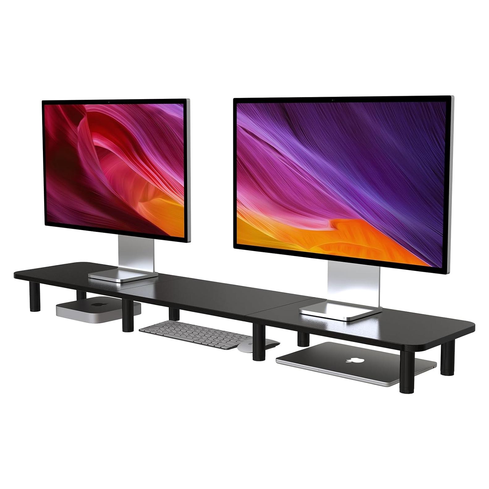 Soporte Elevador Doble Monitor WEGASTU 111.1 cm Negro