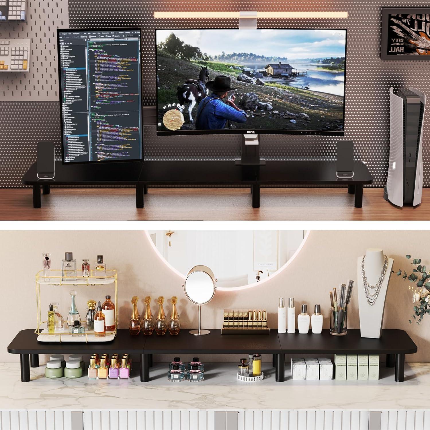 Soporte Elevador Doble Monitor WEGASTU 111.1 cm Negro