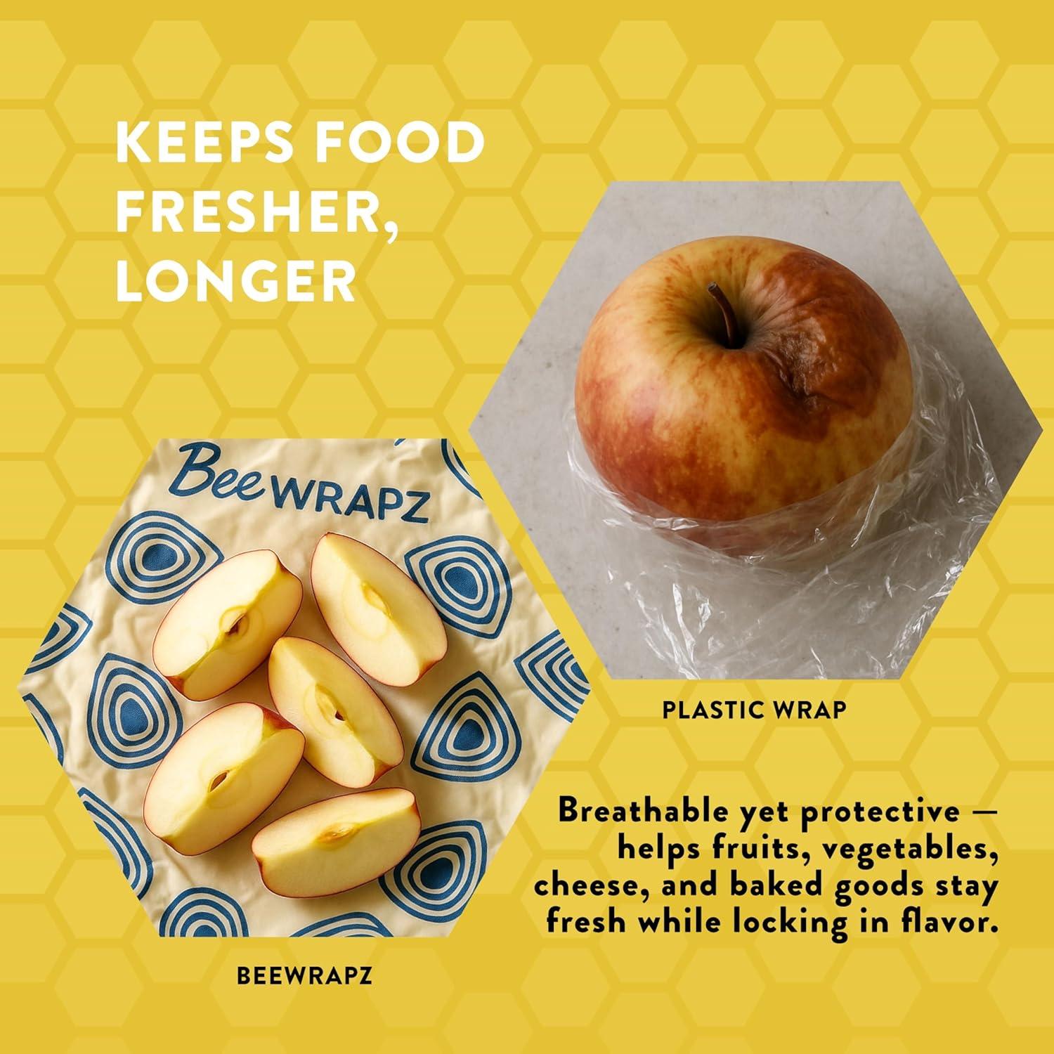 BeeWRAPZ Envolturas de Cera de Abeja Reutilizables - 3 Piezas