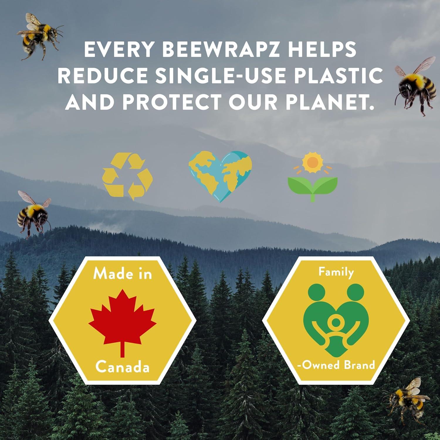 BeeWRAPZ Envolturas de Cera de Abeja Reutilizables - 3 Piezas