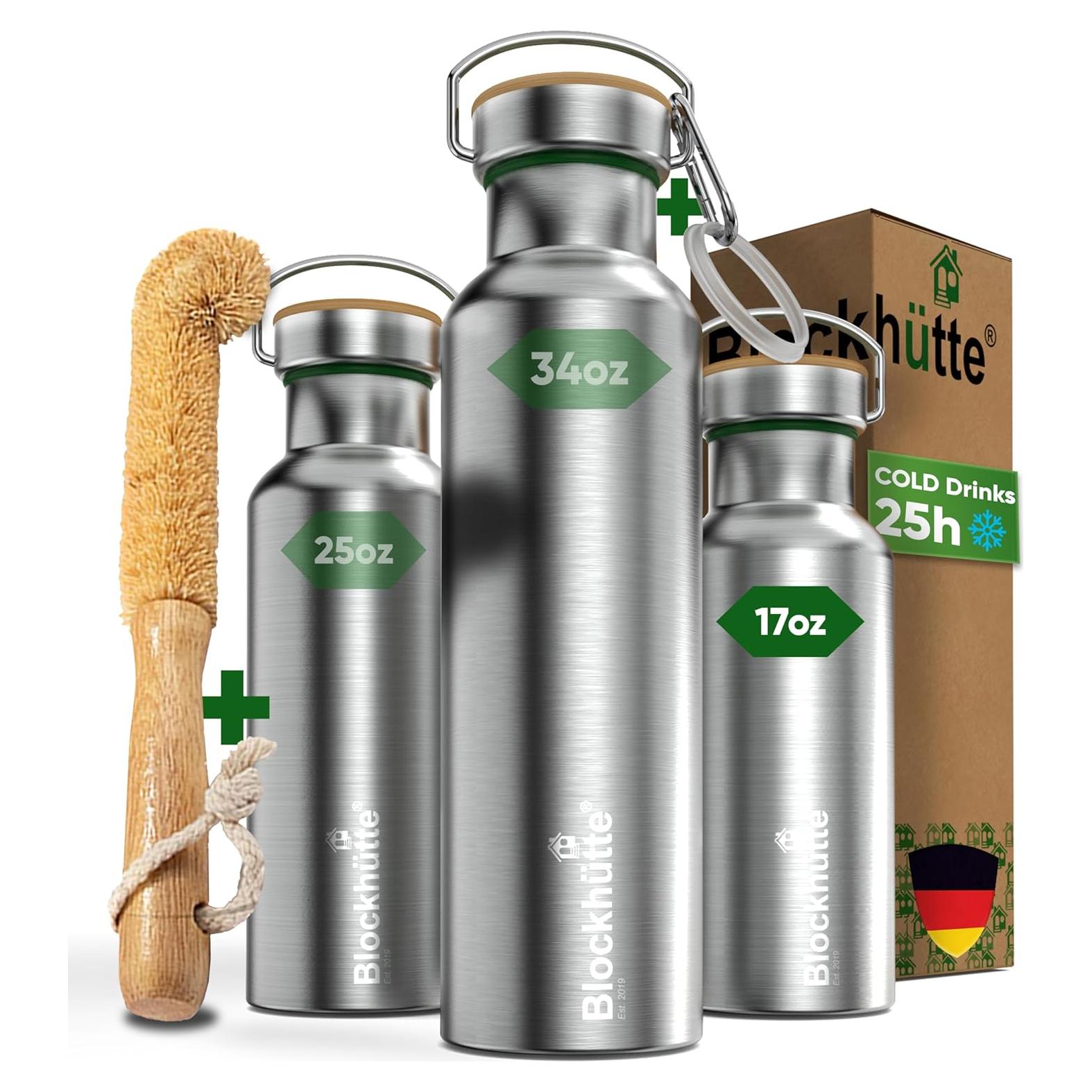 Botella de Agua Aislada Blockhütte 500ml Acero Inoxidable