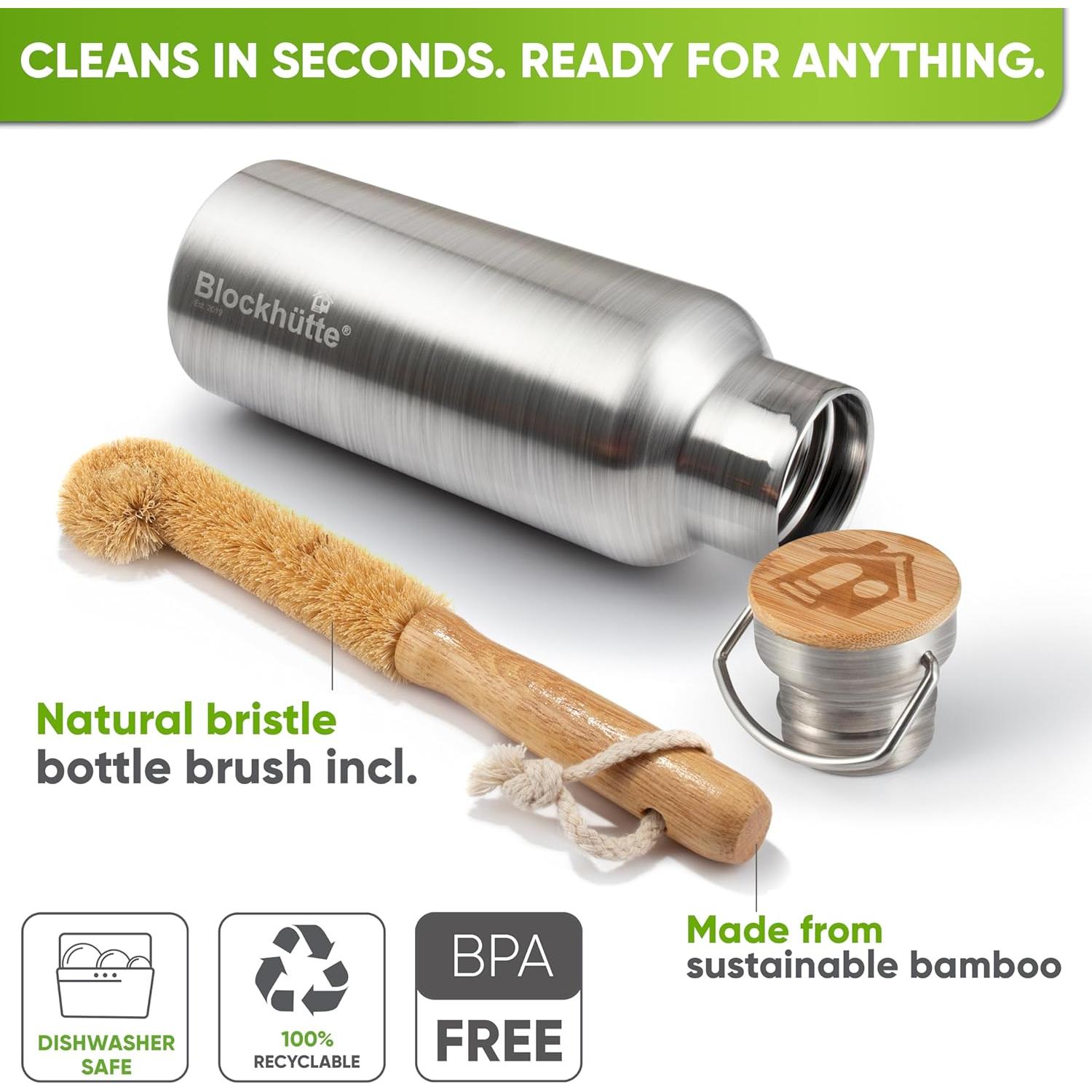 Botella de Agua Aislada Blockhütte 500ml Acero Inoxidable