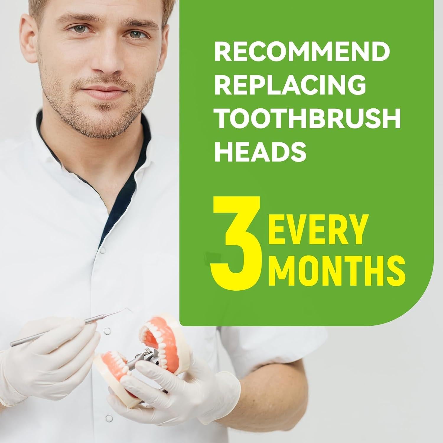 Cabezas de cepillo de dientes de bambú Ponpace - Cerdas suaves con carbón