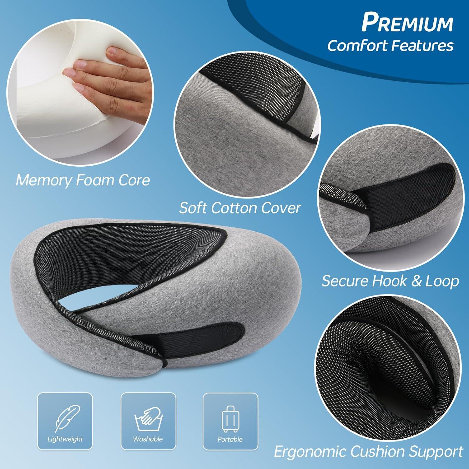 Almohada de Cuello Tulvixxo HY-ZT728 Espuma de Memoria Gris