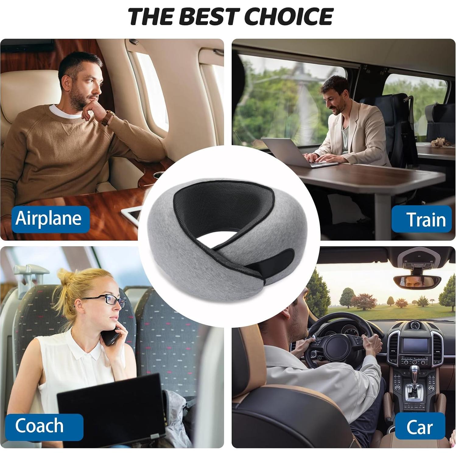 Almohada de Cuello Tulvixxo HY-ZT728 Espuma de Memoria Gris