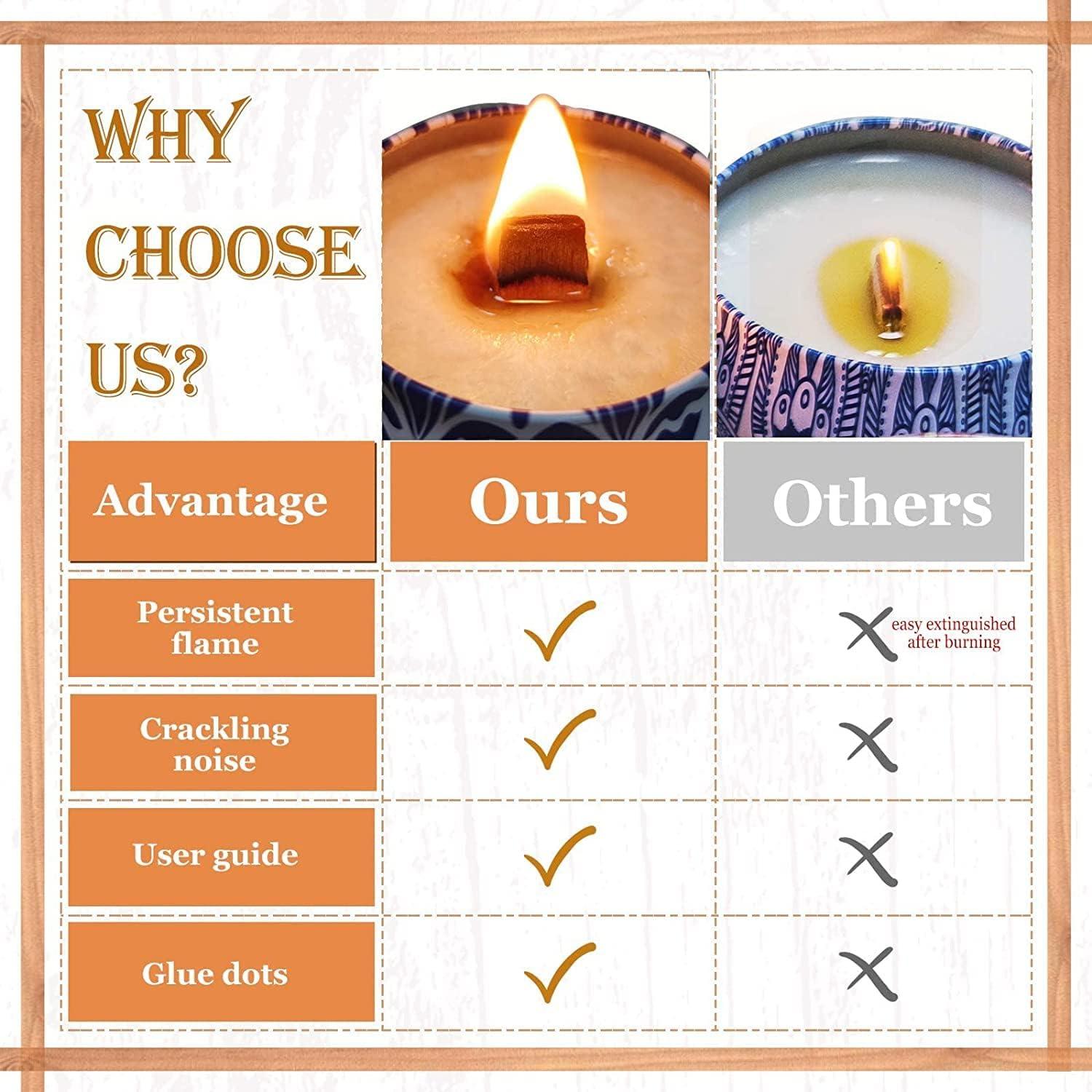 Mechas de Madera para Velas Baby Crab 50 Piezas 1.27x14.99 cm