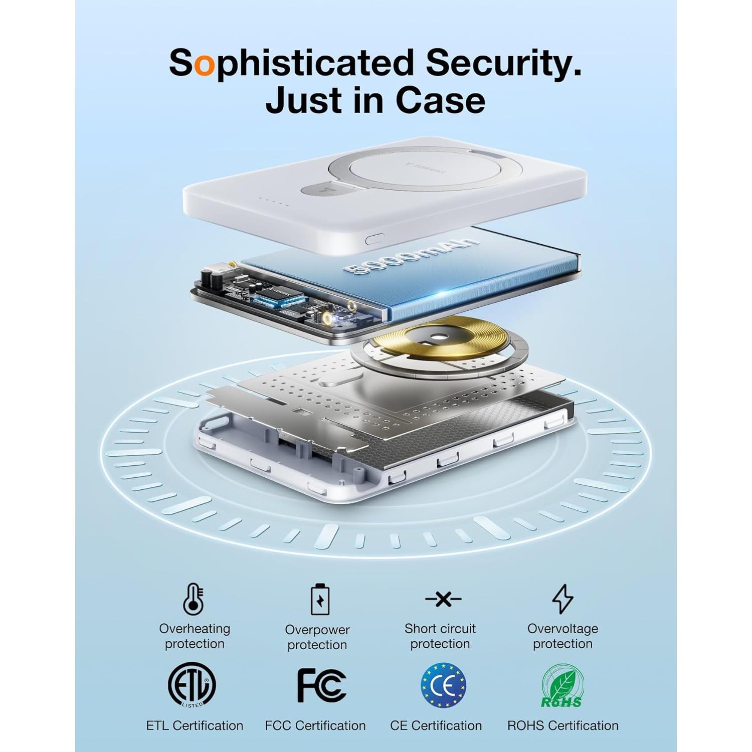 Cargador Portátil Magnético TORRAS EasyGo 5000mAh Blanco