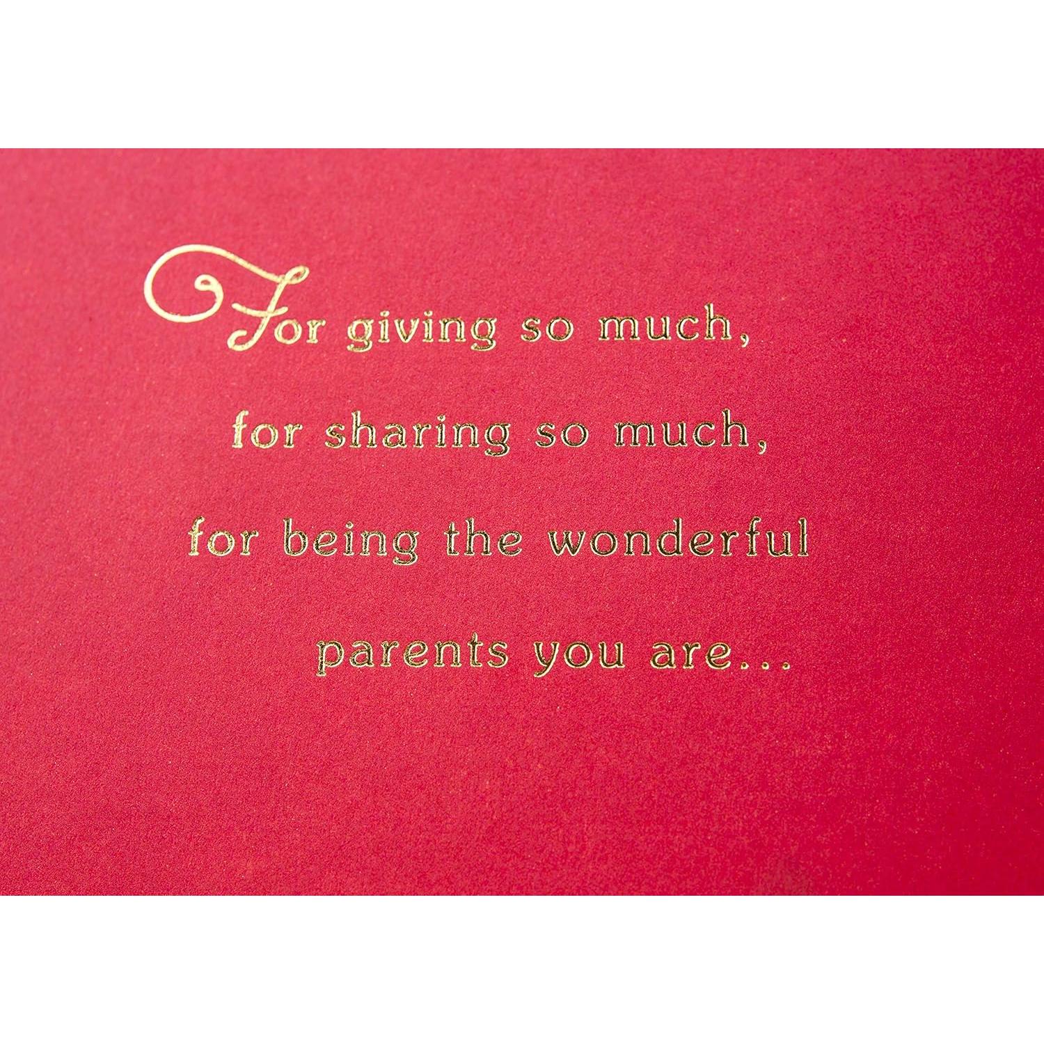 Tarjeta de Navidad Hallmark para Mamá y Papá - Árbol Rojo