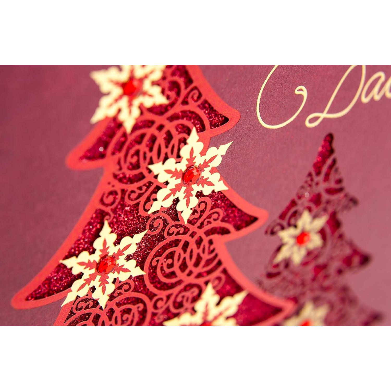 Tarjeta de Navidad Hallmark para Mamá y Papá - Árbol Rojo