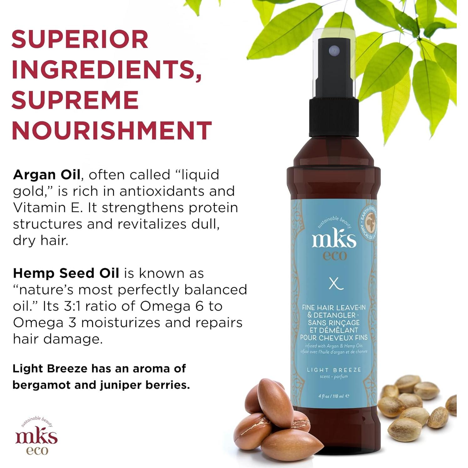 MKS eco X - Desenredante sin enjuague 118ml - Aceite de argán