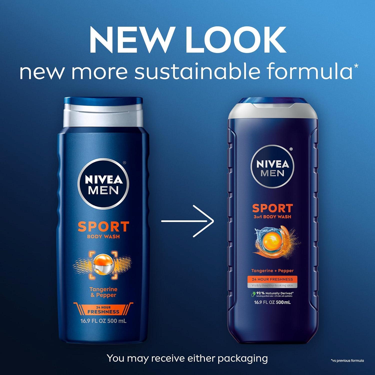 Gel de Ducha NIVEA Men Sport 3 en 1 500 ml Aroma Mandarina