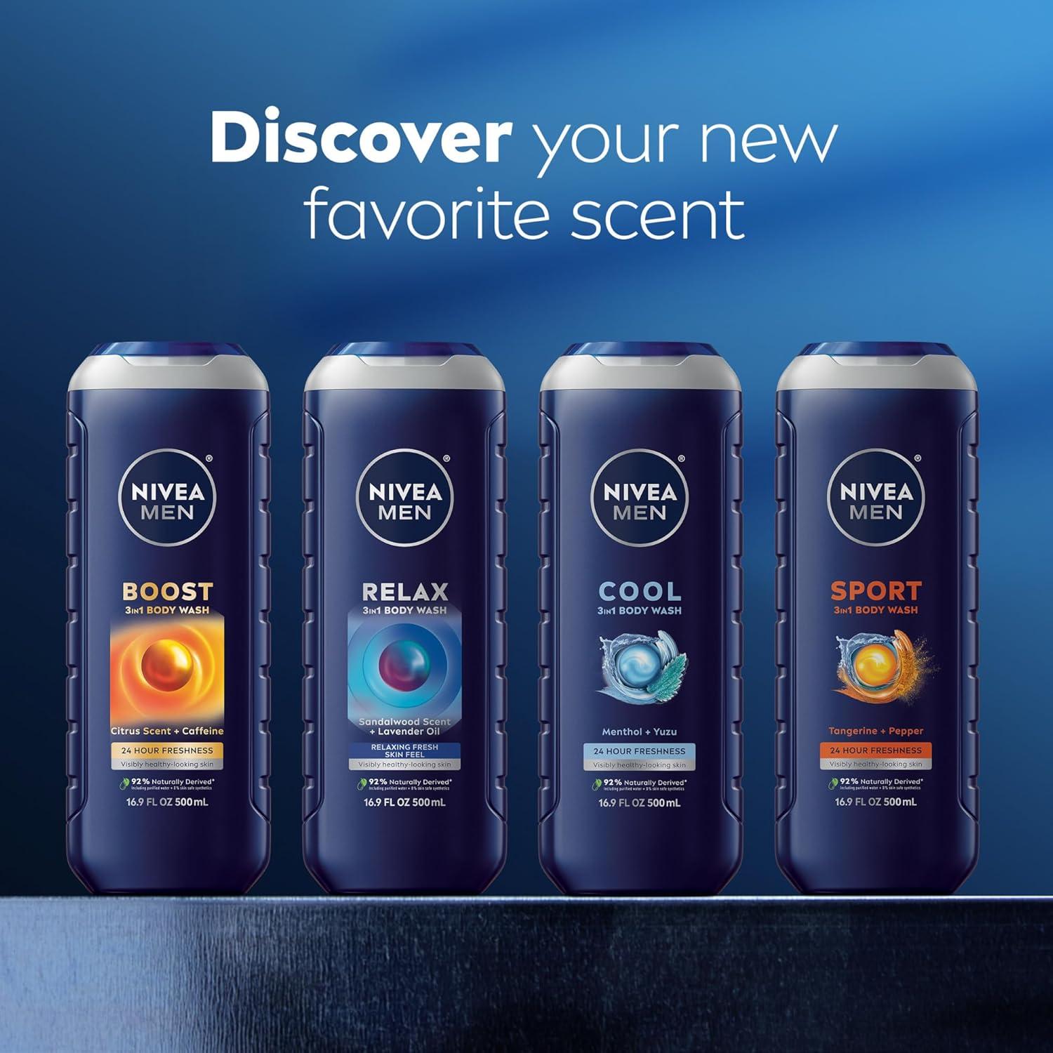 Gel de Ducha NIVEA Men Sport 3 en 1 500 ml Aroma Mandarina