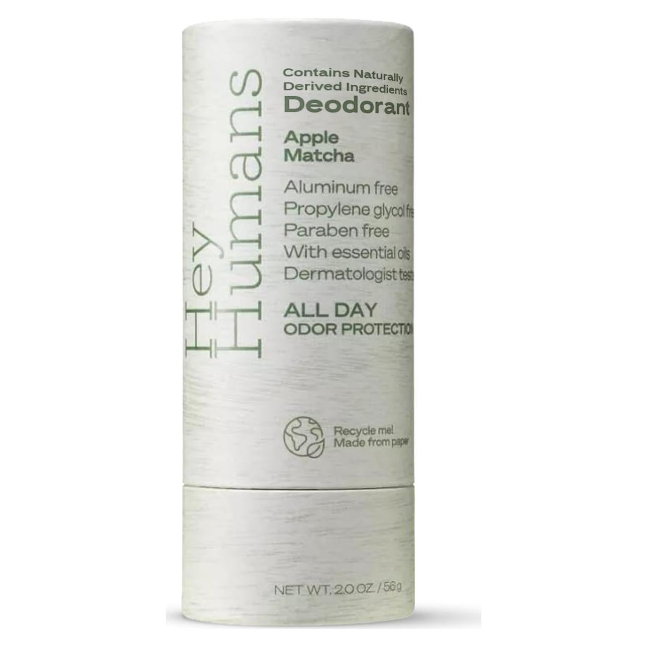 Desodorante Hey Humans Sin Aluminio 56.7g Manzana Matcha