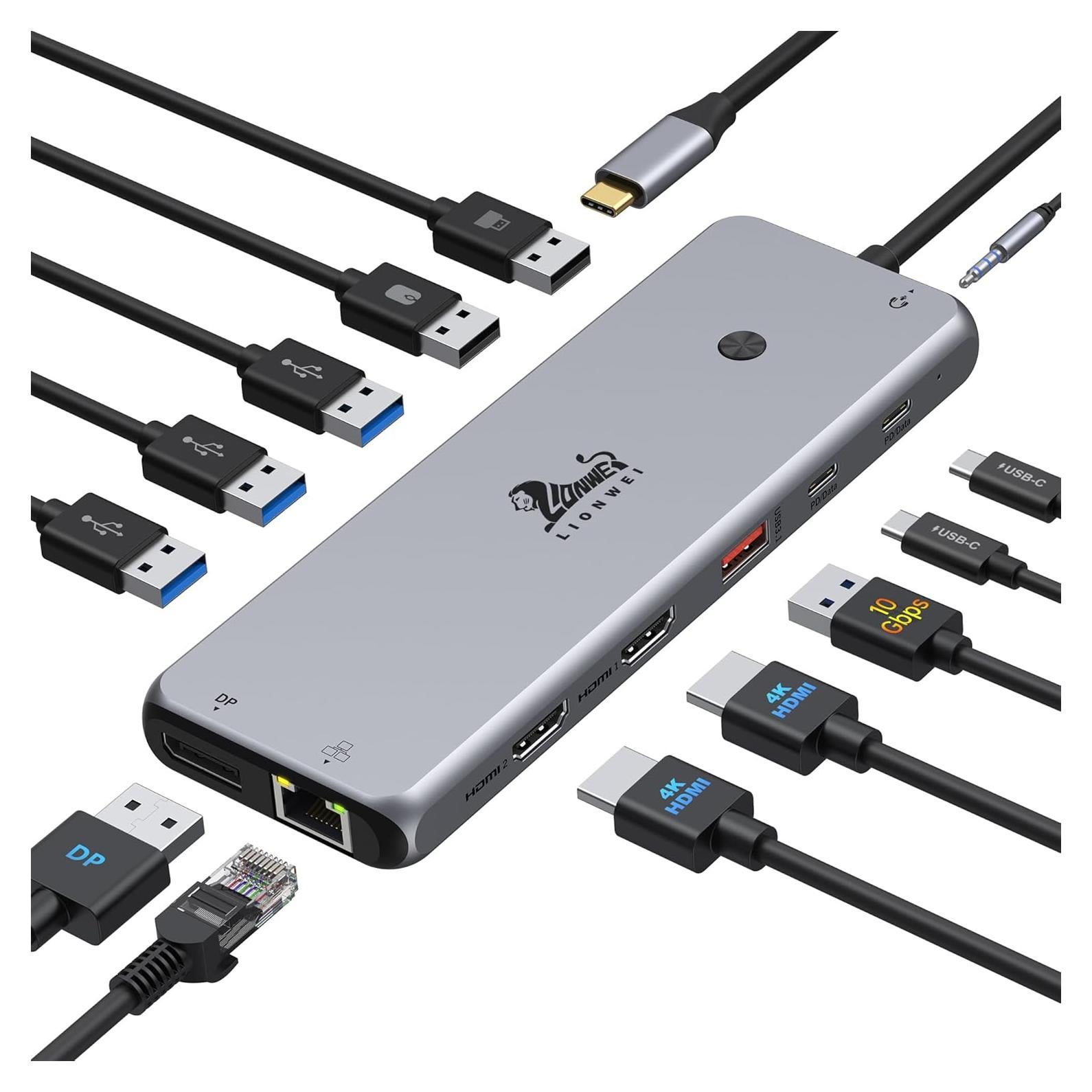 Estación de Acoplamiento 13 en 1 LIONWEI para Laptop 4K