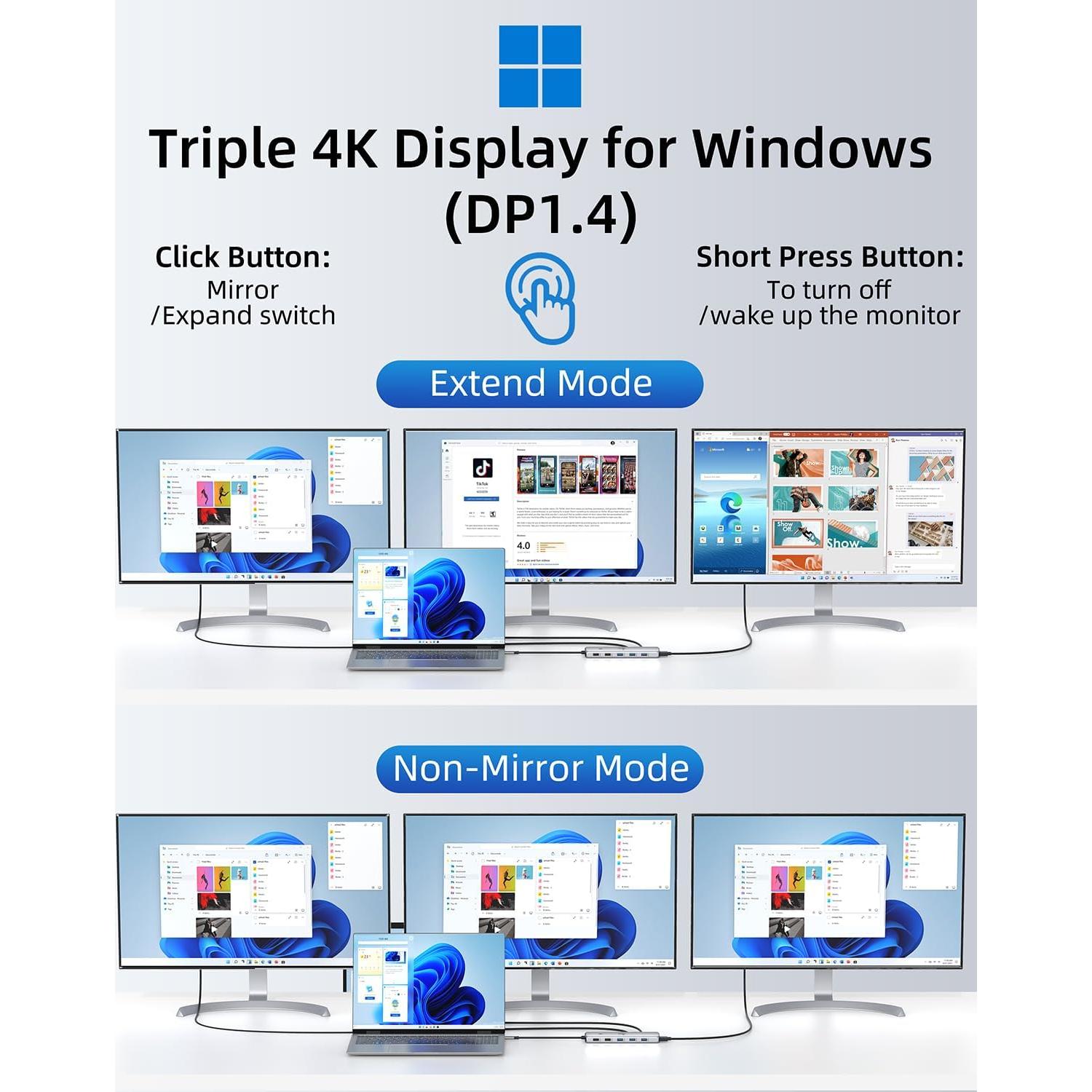 Estación de Acoplamiento 13 en 1 LIONWEI para Laptop 4K