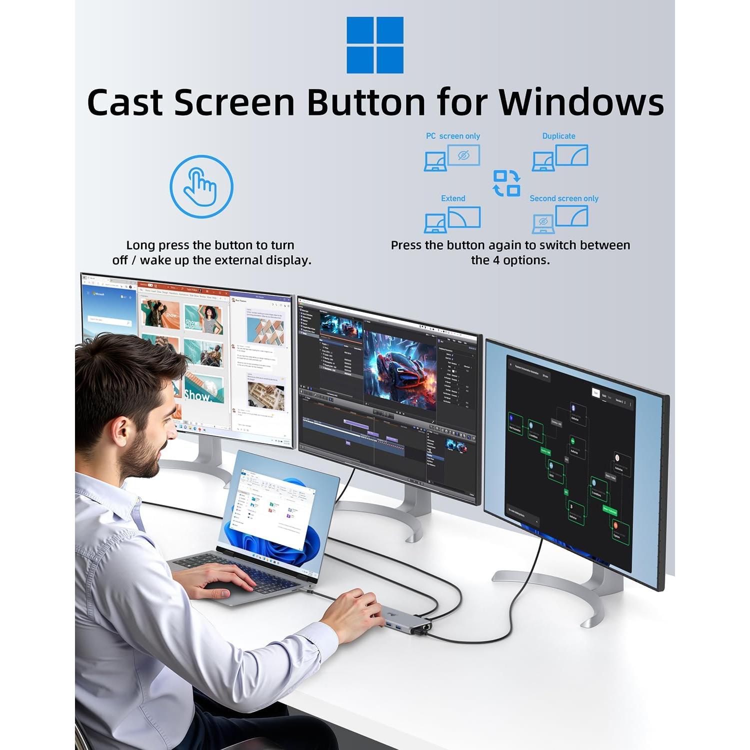 Estación de Acoplamiento 13 en 1 LIONWEI para Laptop 4K