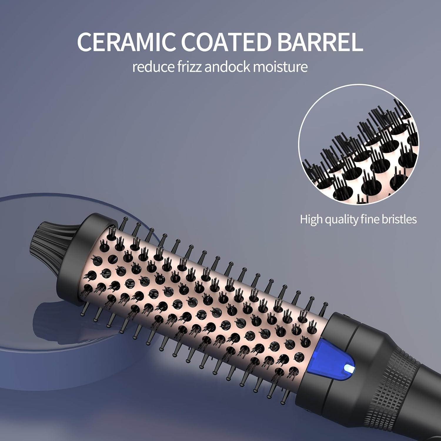 Cepillo Calentador K&K Cerámica Iónica 1.25" Negro