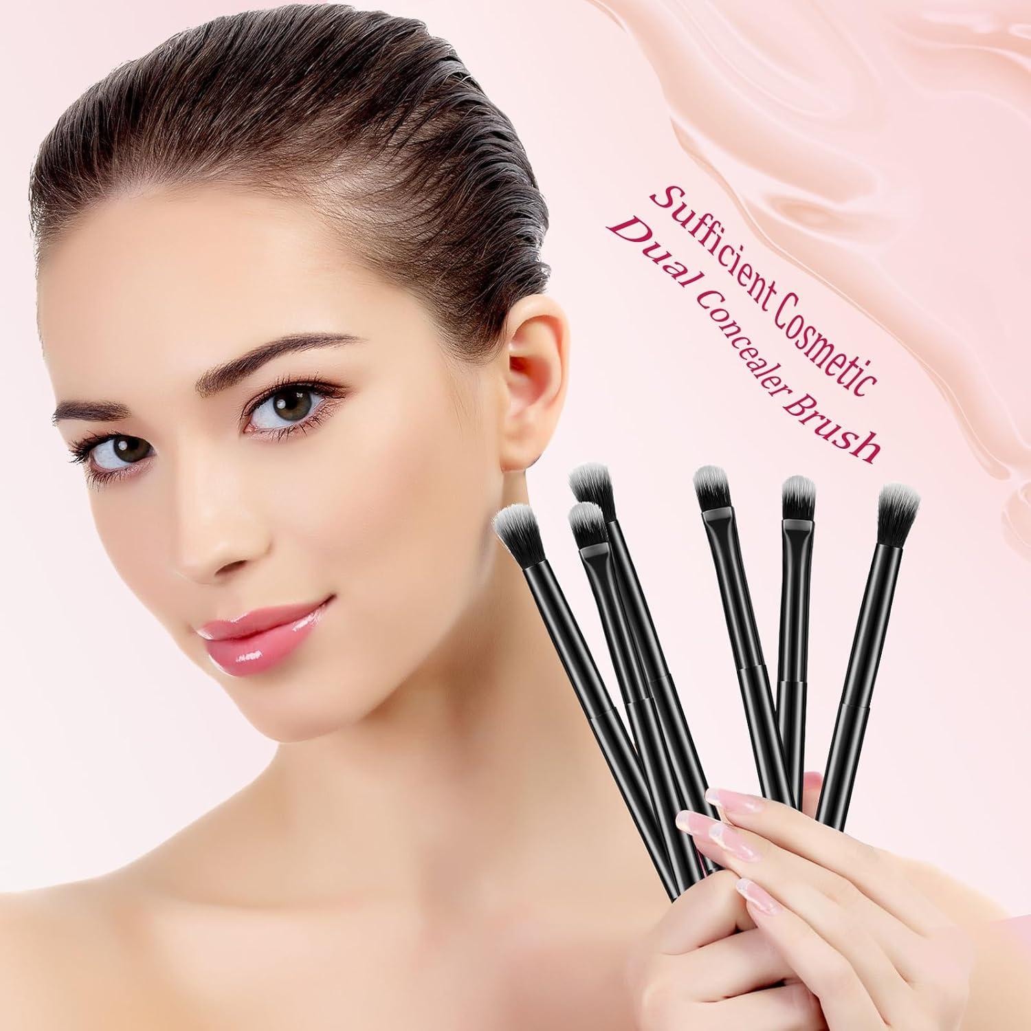 24 Brochas Difusoras de Sombra de Ojos Doble Punta Perthlin