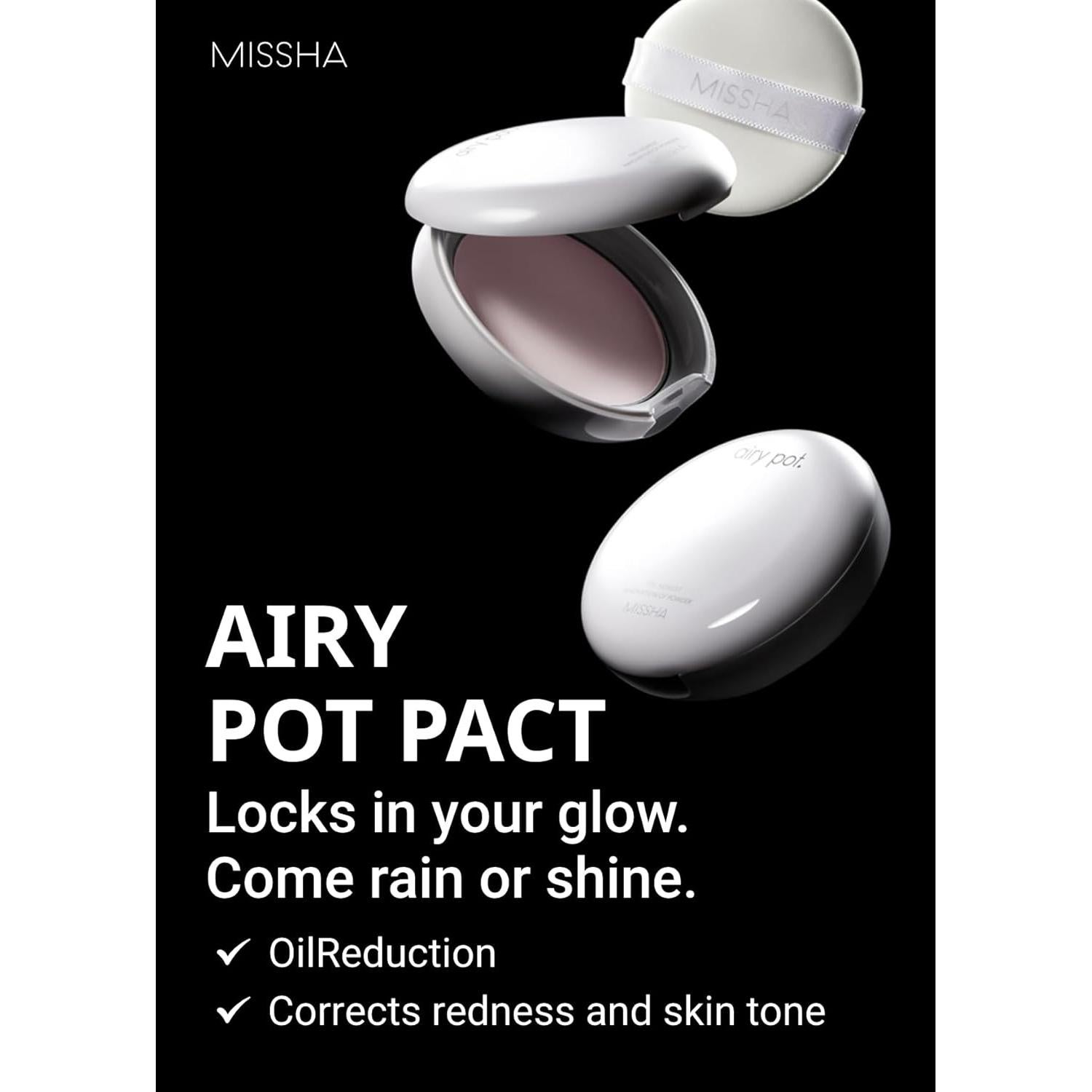 Polvo Compacto Presionado MISSHA Rosa Airy Pot 5g - Acabado Radiante