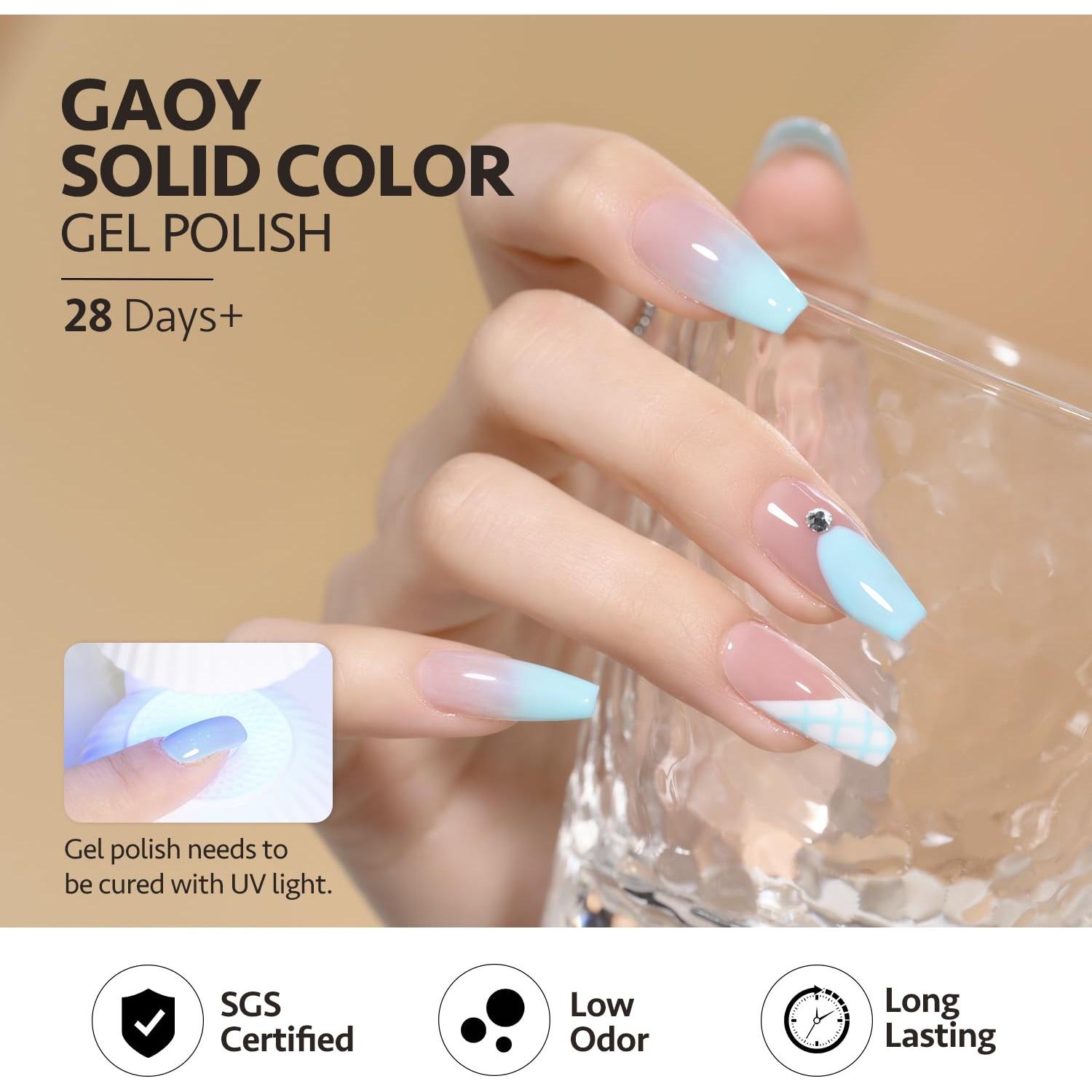 Esmalte de Uñas en Gel GAOY 16ml Azul Bebé Removible UV