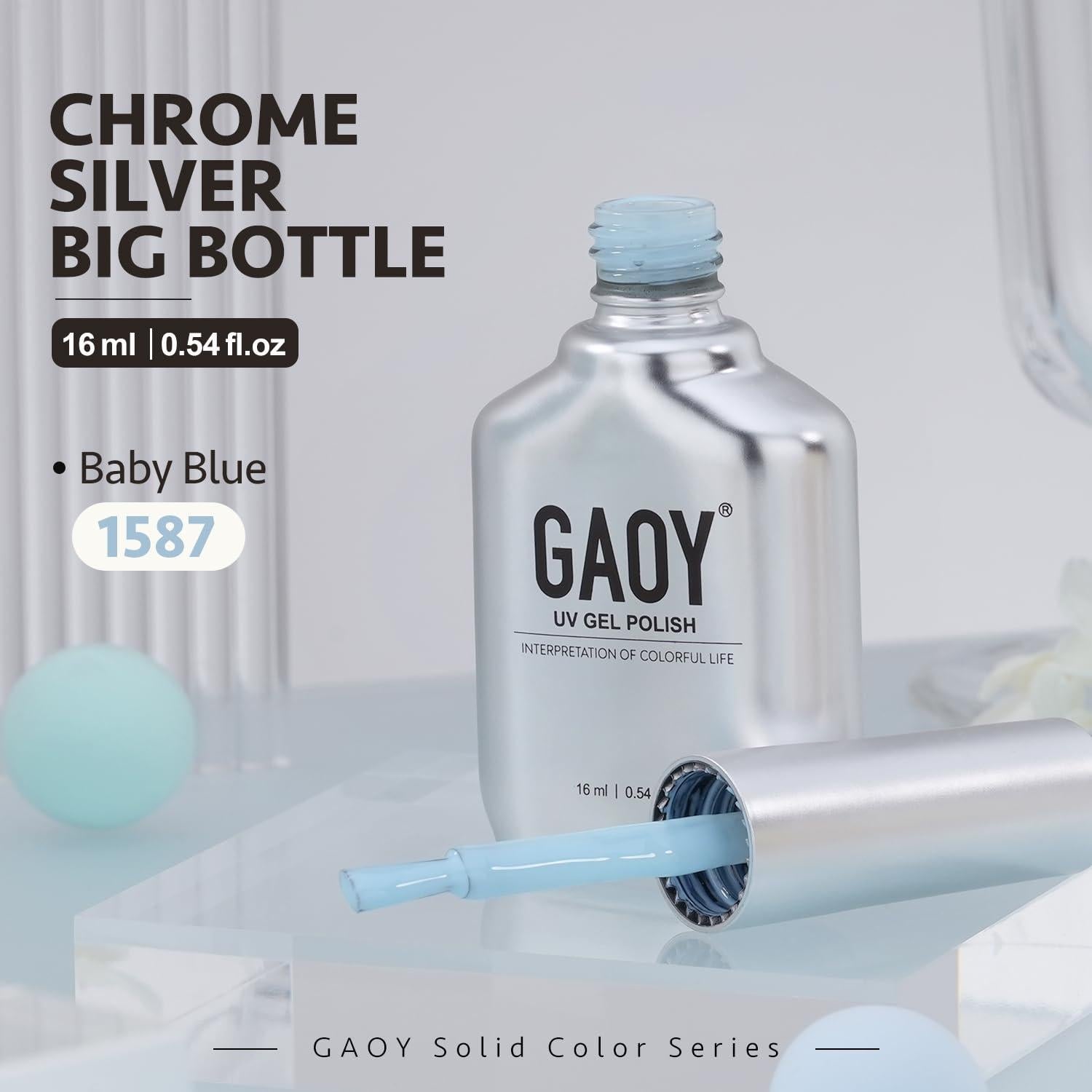 Esmalte de Uñas en Gel GAOY 16ml Azul Bebé Removible UV
