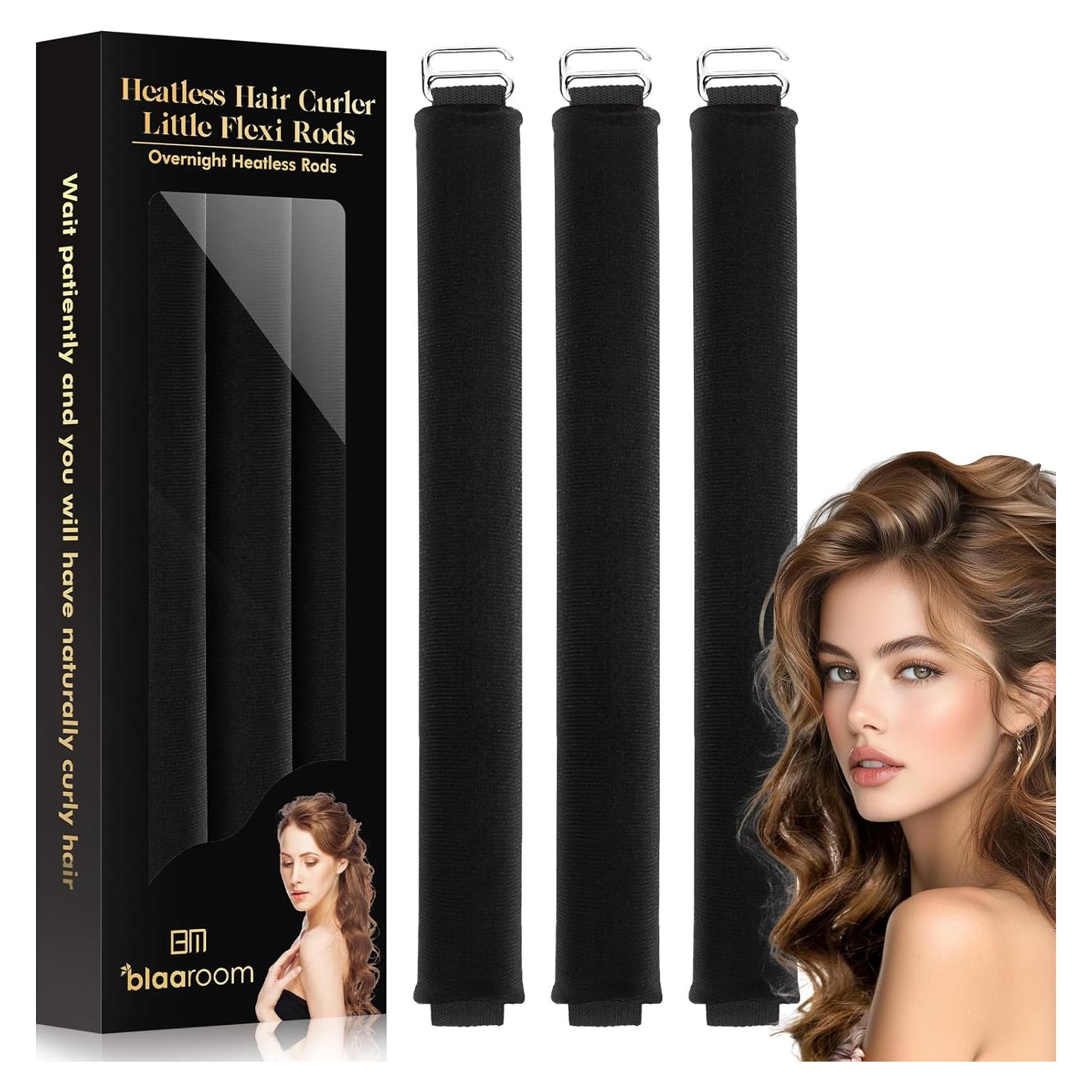 Rizador de Cabello Sin Calor BLAAROOM Jumbo Negro - 3 Piezas