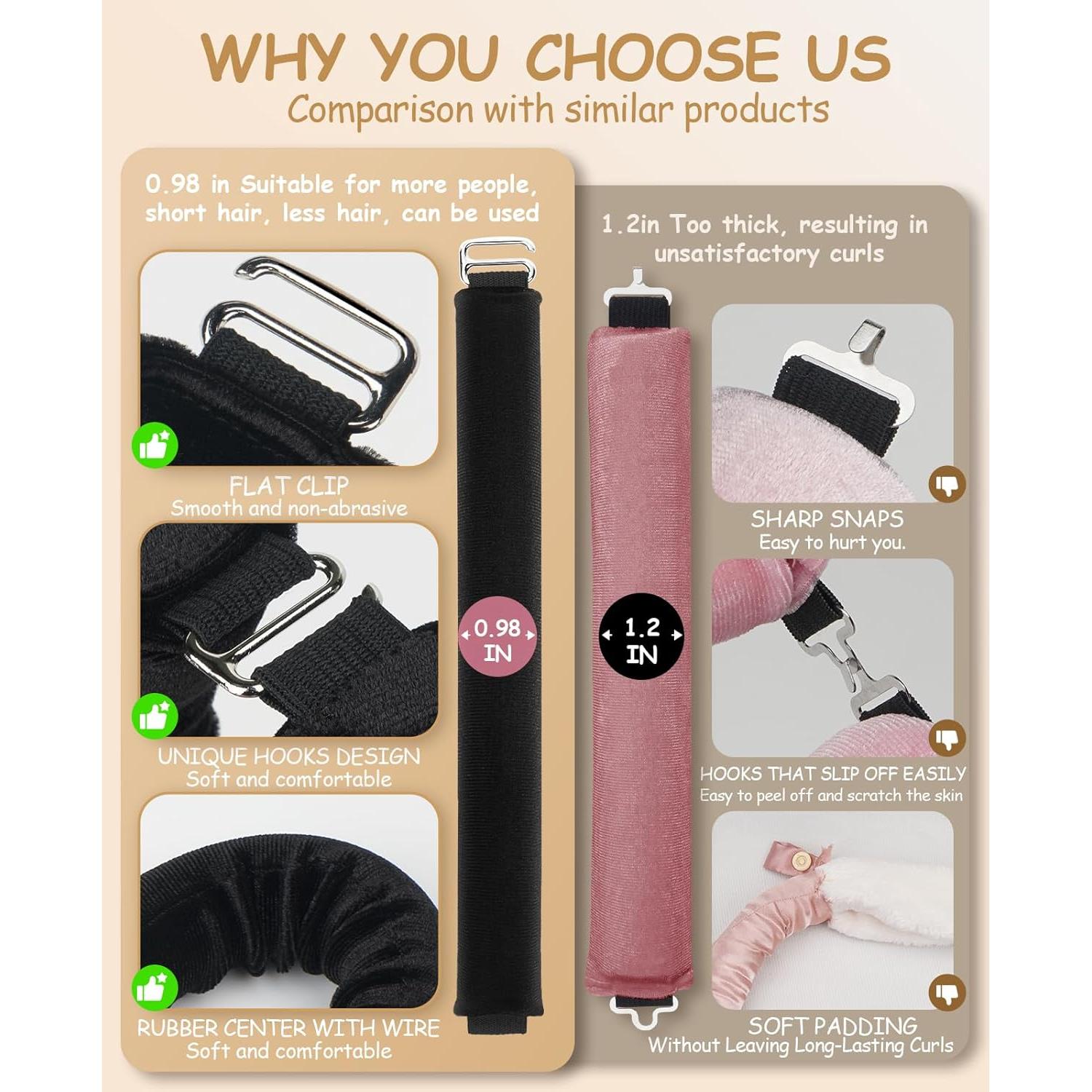 Rizador de Cabello Sin Calor BLAAROOM Jumbo Negro - 3 Piezas