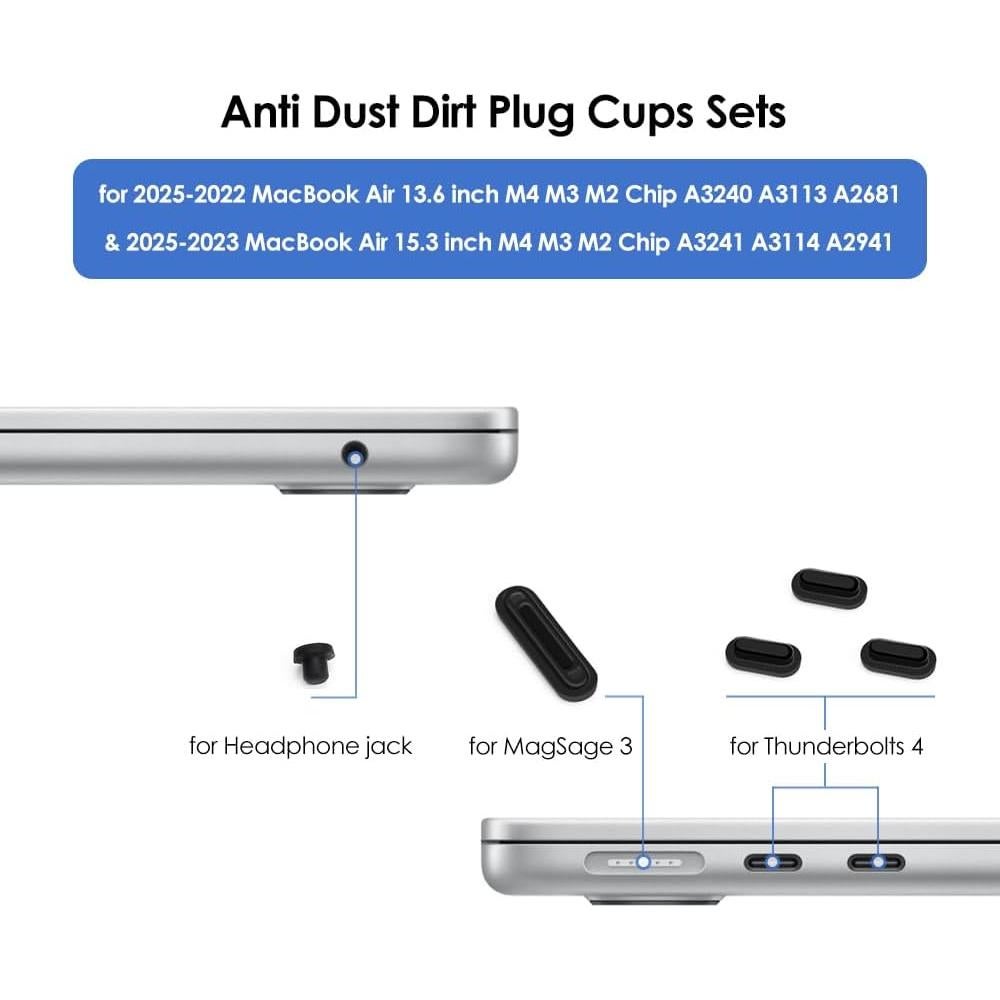 ProElife Juego de 7 Tapas Antipolvo para MacBook Air 13.6 y 15