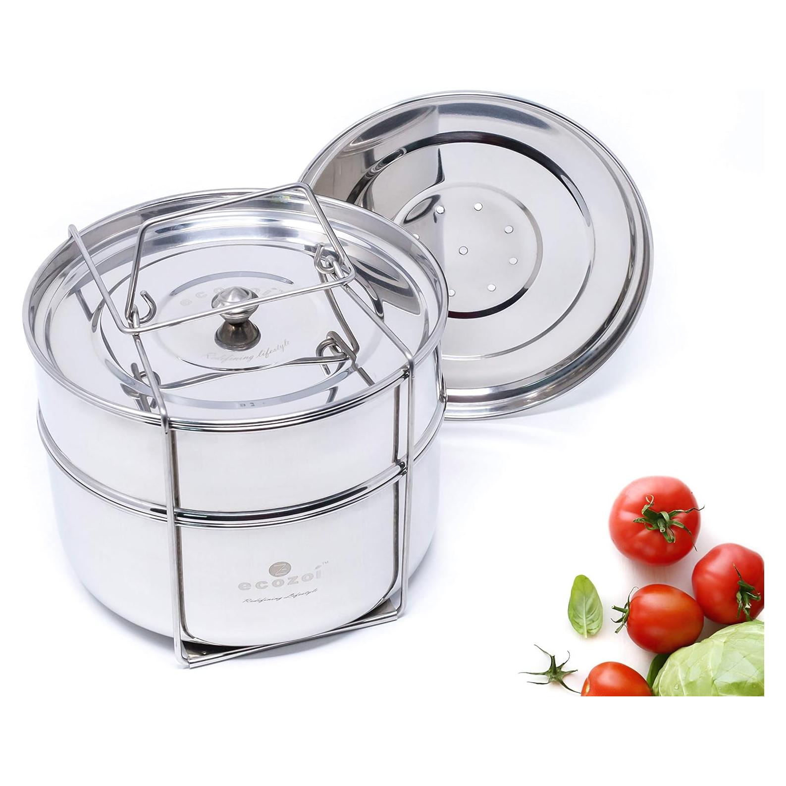 Inserto de Vapor Ecozoi 2 Niveles Acero Inoxidable 3-5 Qt