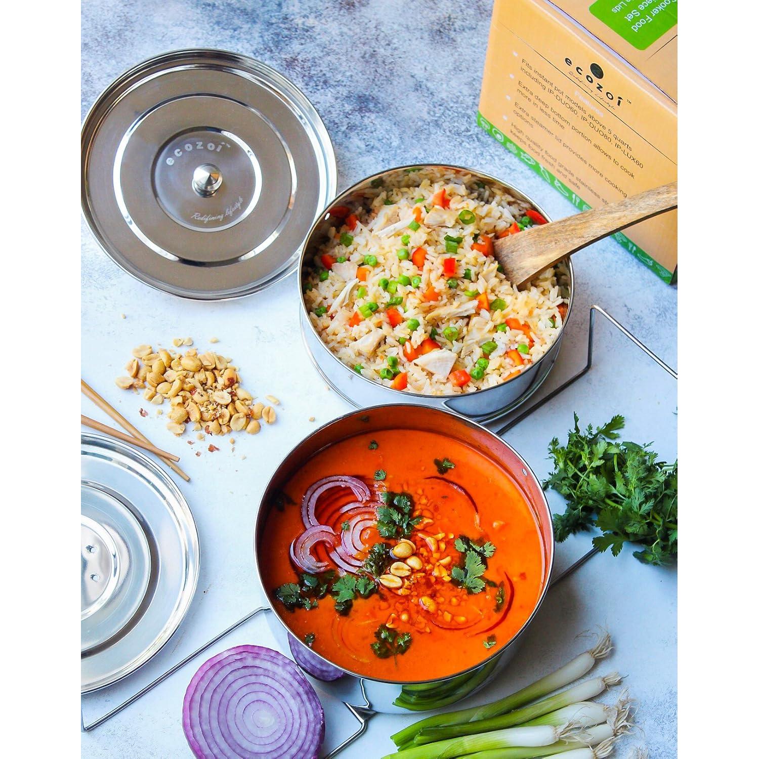 Inserto de Vapor Ecozoi 2 Niveles Acero Inoxidable 3-5 Qt