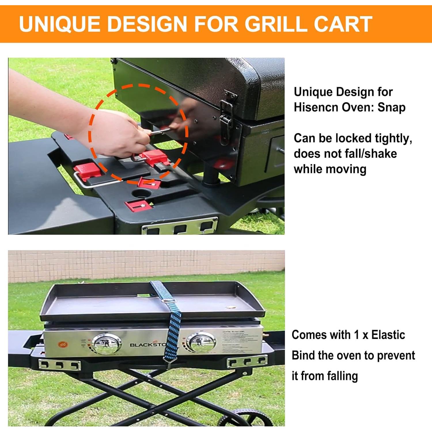 Carrito de Parrilla Portátil Hisencn 66 cm Plegable y Compacto