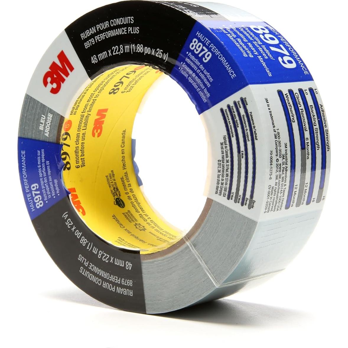 Cinta adhesiva 3M 8979 Performance Plus azul 5.08 cm x 22.86 m