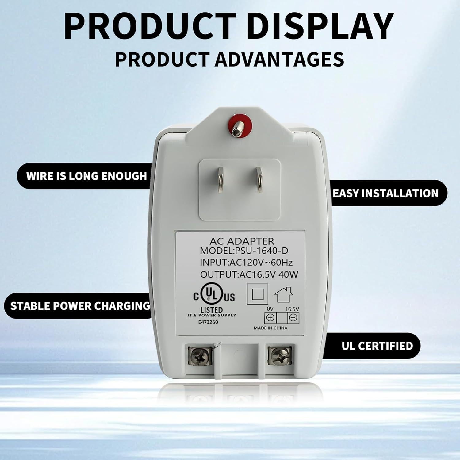 Transformador AC 16.5V 40VA CentroPower para Timbres y Alarmas