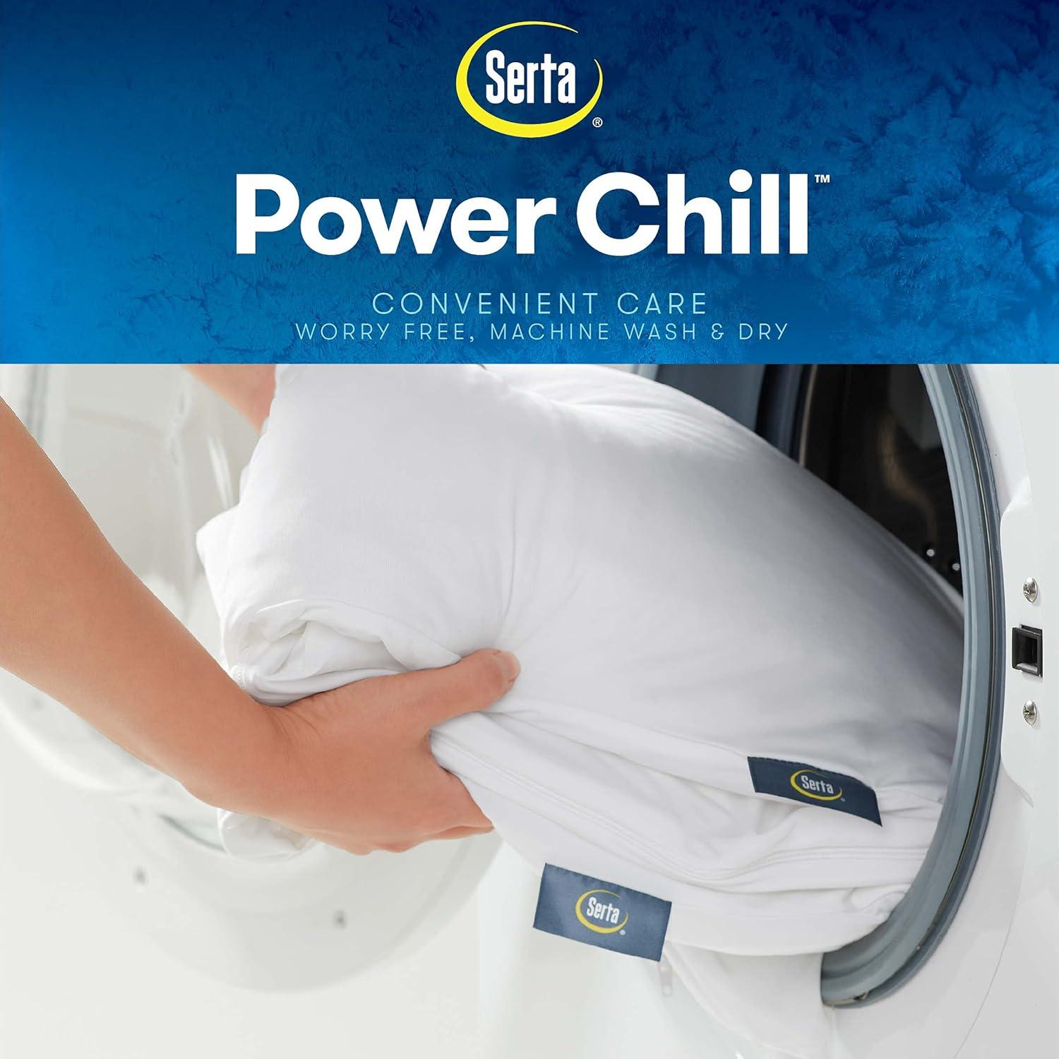 Protectores de Almohada Serta Power Chill Hipoalergénicos - 2 Piezas Reina Blanco