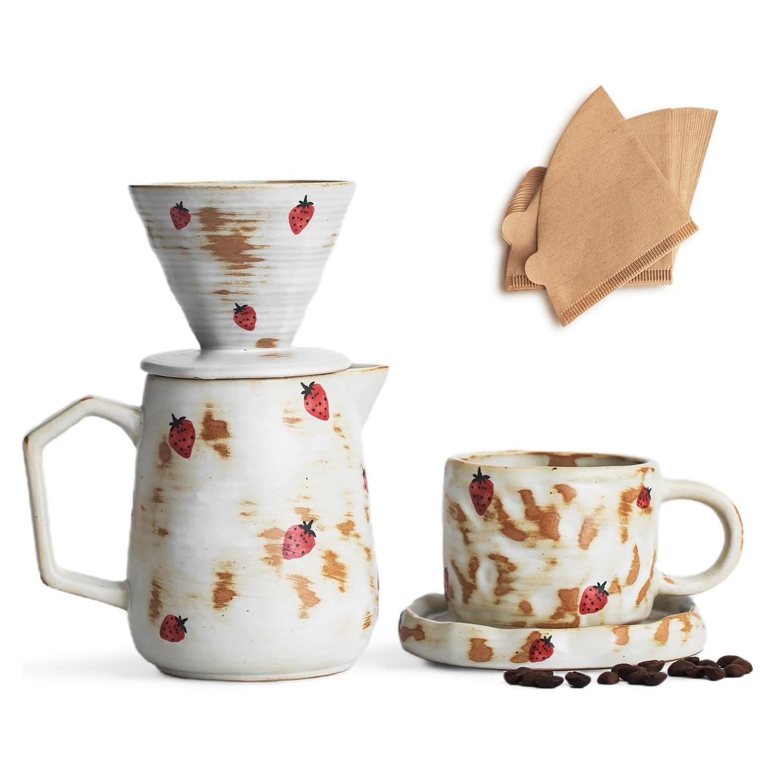 Juego de Cafetera de Goteo Roperu 20 oz con Taza y Filtros