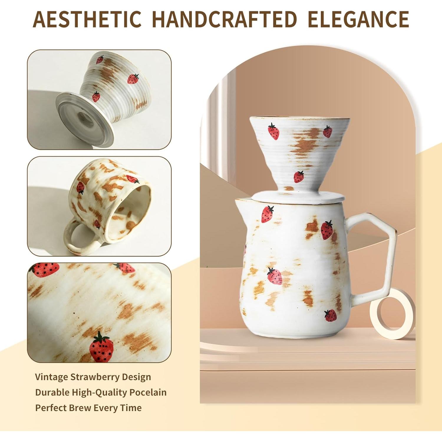 Juego de Cafetera de Goteo Roperu 20 oz con Taza y Filtros